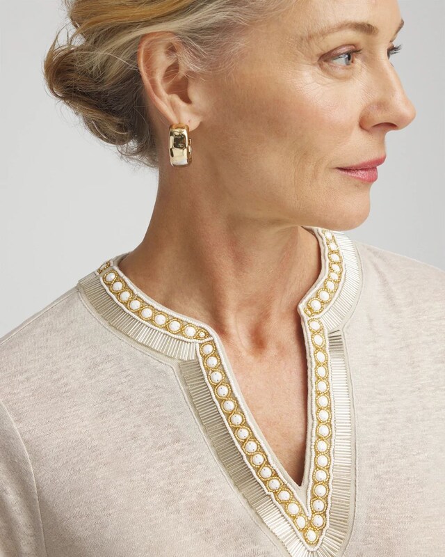 Linen Embellished Tunic - image 4